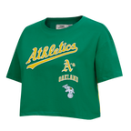 MLB OAKLAND ATHLETICS RETRO CLASSIC HAUT À COUPE CARRÉE POUR FEMME (VERT KELLY)