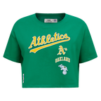 MLB OAKLAND ATHLETICS RETRO CLASSIC HAUT À COUPE CARRÉE POUR FEMME (VERT KELLY)