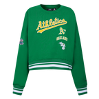 MLB OAKLAND ATHLETICS RETRO CLASSIC WOMEN'S CREWNECK (KELLY GREEN)