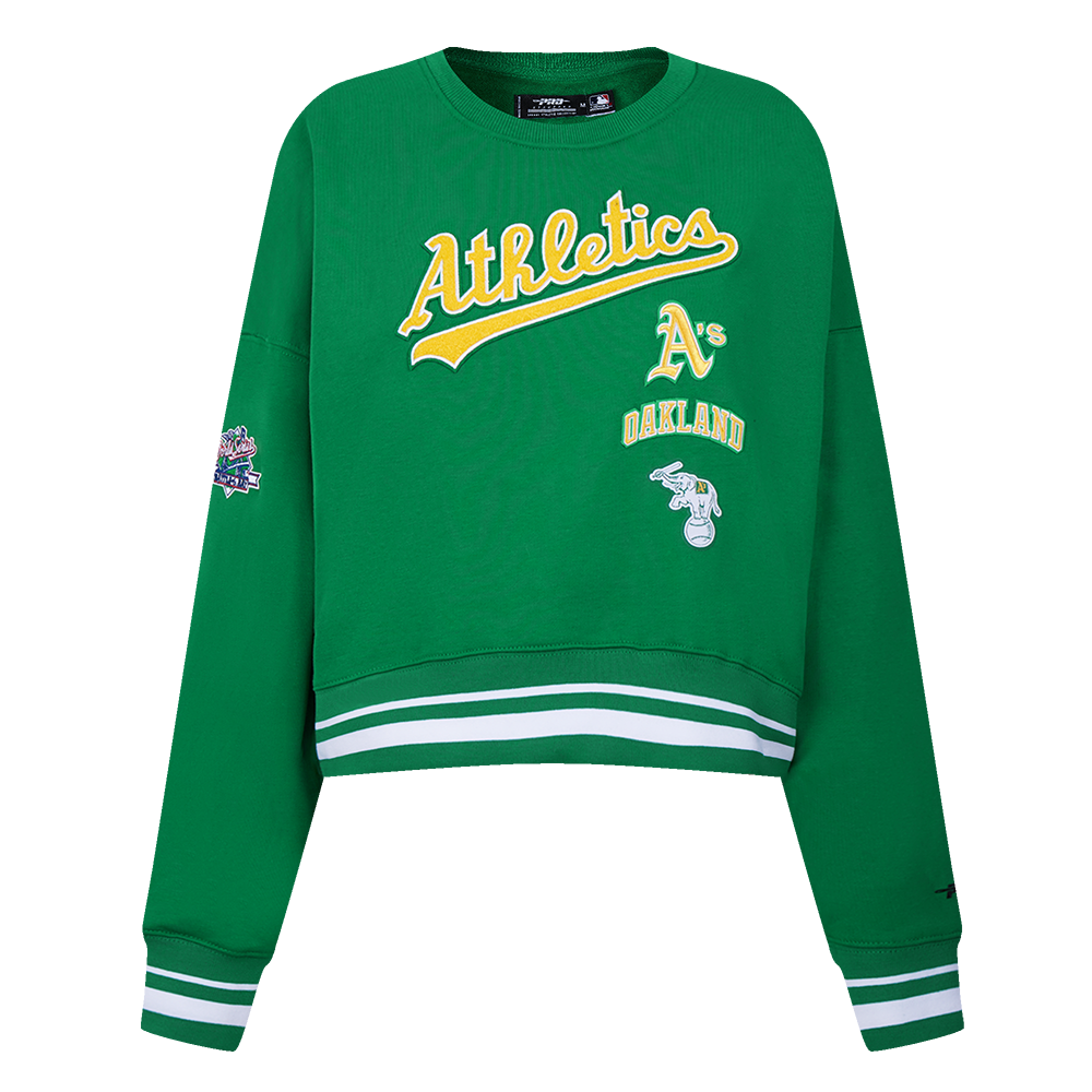 MLB OAKLAND ATHLETICS RETRO CLASSIC WOMEN'S CREWNECK (KELLY GREEN)