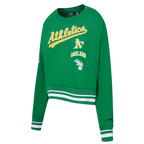 MLB OAKLAND ATHLETICS RETRO CLASSIC WOMEN'S CREWNECK (KELLY GREEN)
