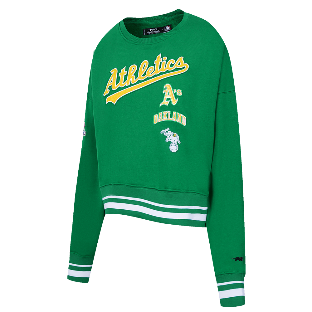 MLB OAKLAND ATHLETICS RETRO CLASSIC WOMEN'S CREWNECK (KELLY GREEN)