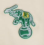 MLB OAKLAND ATHLETICS RETRO CLASSIC WOMEN'S CROPPED PULLOVER HOODIE (EGGSHELL/ KELLY GREEN)