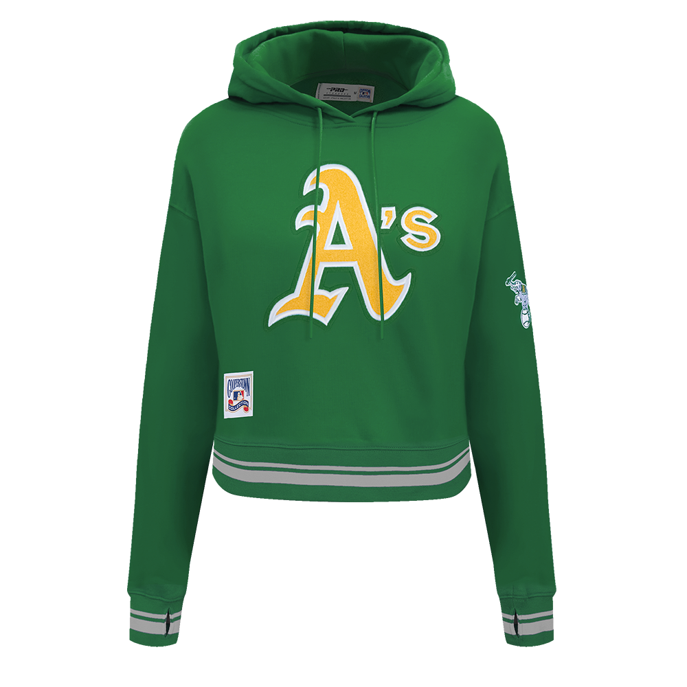 MLB OAKLAND ATHLETICS RETRO CLASSIC CHANDAIL À CAPUCHON COURT POUR FEMME (VERT KELLY)