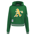 MLB OAKLAND ATHLETICS RETRO CLASSIC CHANDAIL À CAPUCHON COURT POUR FEMME (VERT KELLY)
