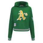 MLB OAKLAND ATHLETICS RETRO CLASSIC CHANDAIL À CAPUCHON COURT POUR FEMME (VERT KELLY)