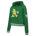 MLB OAKLAND ATHLETICS RETRO CLASSIC CHANDAIL À CAPUCHON COURT POUR FEMME (VERT KELLY)