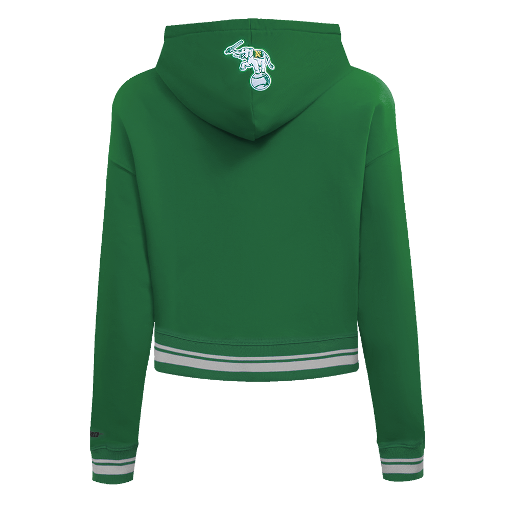 MLB OAKLAND ATHLETICS RETRO CLASSIC CHANDAIL À CAPUCHON COURT POUR FEMME (VERT KELLY)