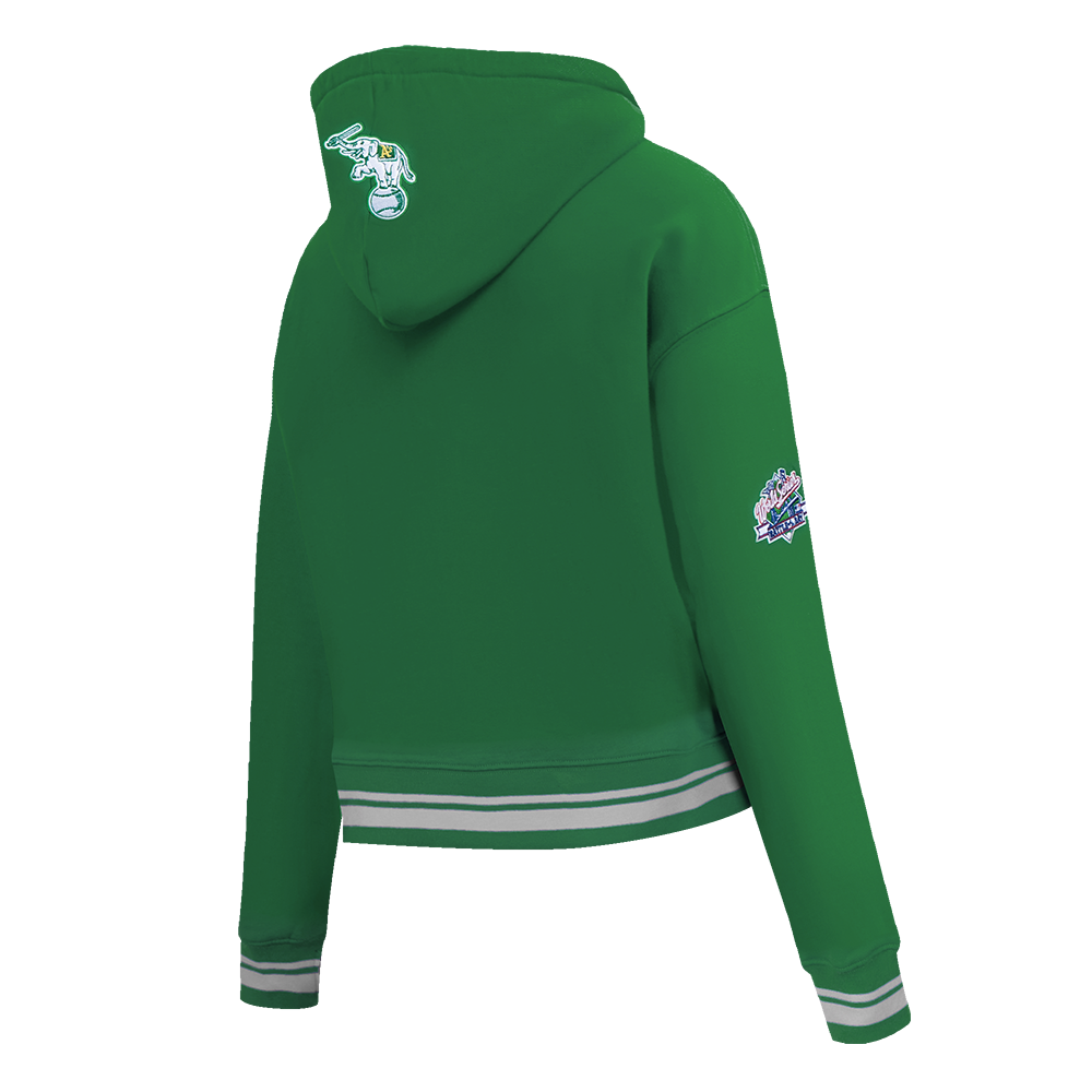 MLB OAKLAND ATHLETICS RETRO CLASSIC CHANDAIL À CAPUCHON COURT POUR FEMME (VERT KELLY)