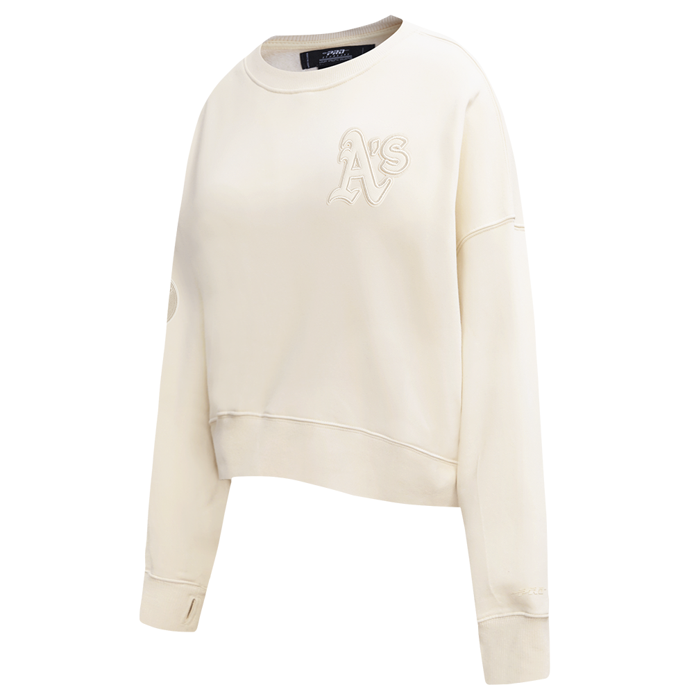 MLB OAKLAND ATHLETICS NEUTRAL FLEECE CREWNECK (EGGSHELL)
