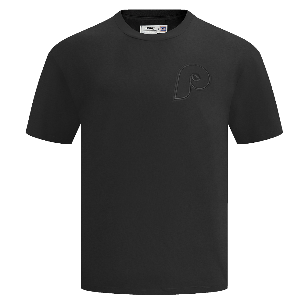 MLB PHILADELPHIA PHILLIES NEUTRAL HAUT EN JERSEY DE COTON À ÉPAULES TOMBANTES POUR HOMME (NOIR)
