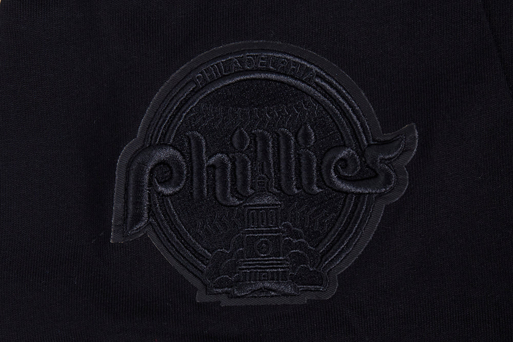 MLB PHILADELPHIA PHILLIES NEUTRAL HAUT EN JERSEY DE COTON À ÉPAULES TOMBANTES POUR HOMME (NOIR)
