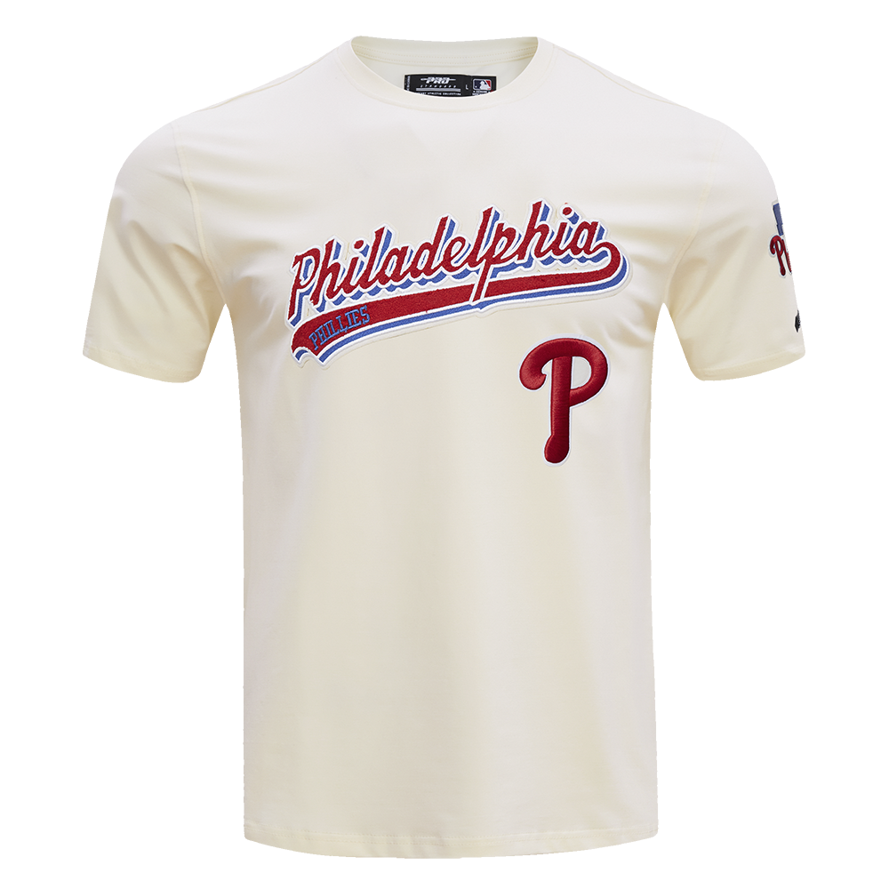 MLB PHILADELPHIA PHILLIES SCRIPT TAIL HAUT EN JERSEY SIMPLE POUR HOMME (COQUILLE D'ŒUF)
