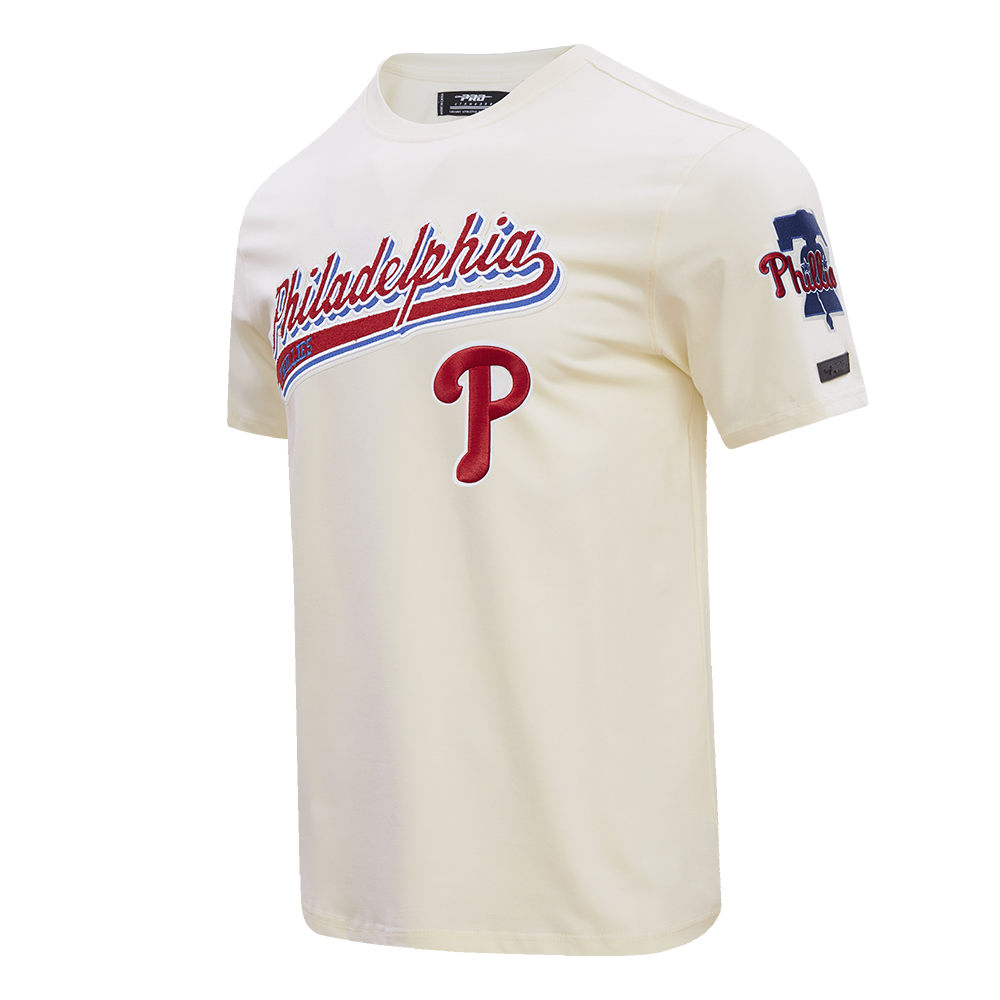MLB PHILADELPHIA PHILLIES SCRIPT TAIL HAUT EN JERSEY SIMPLE POUR HOMME (COQUILLE D'ŒUF)