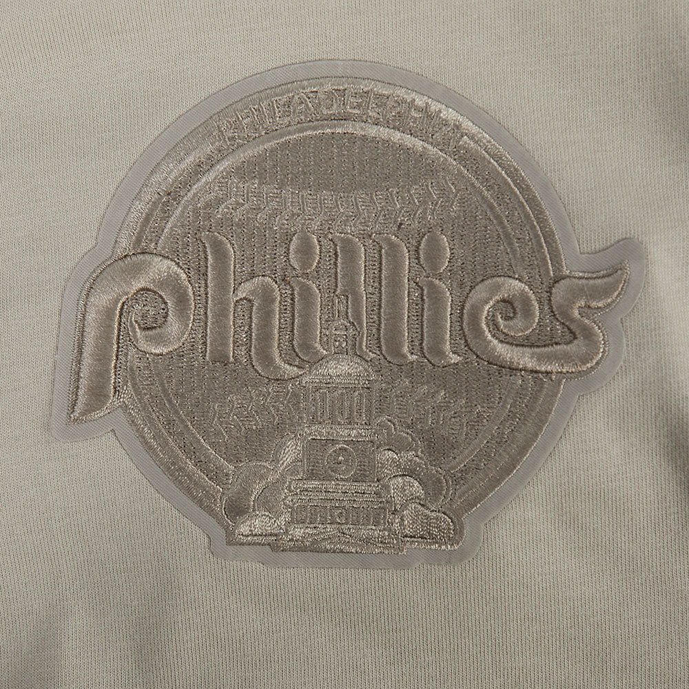 MLB PHILADELPHIA PHILLIES WINGSPAN HAUT EN JERSEY DE COTON À ÉPAULES TOMBANTES V2 POUR HOMME (TAUPE)