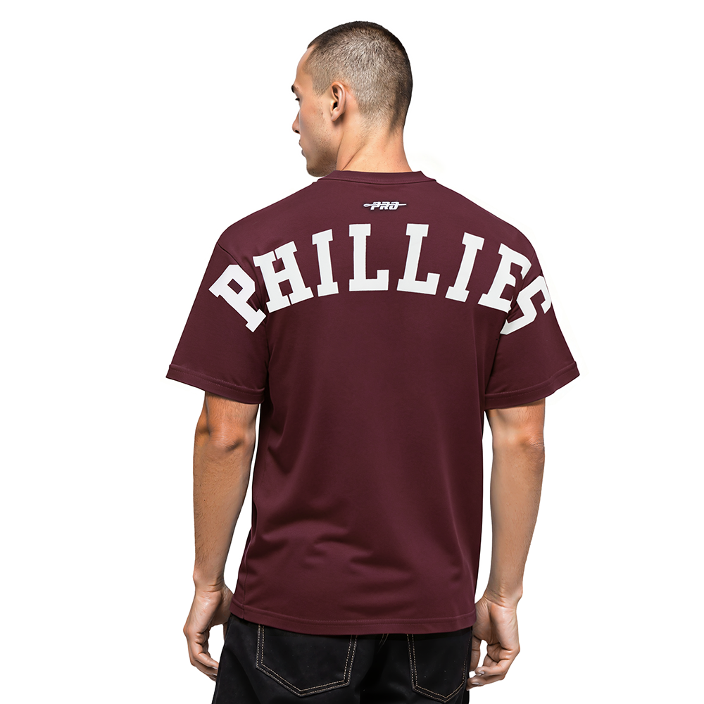 MLB PHILADELPHIA PHILLIES WINGSPAN MEN'S CJ DROP SHOULDER TOP v2 (WINE)