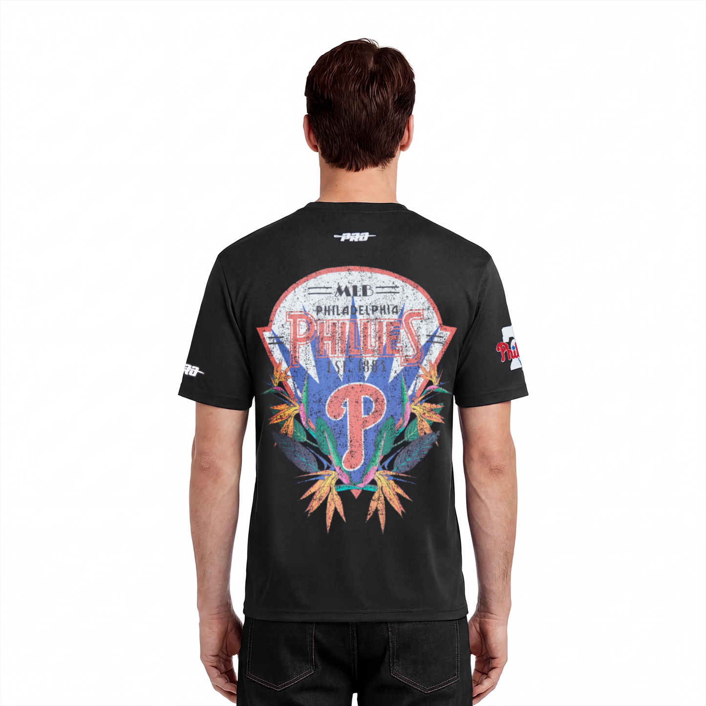 MLB PHILADELPHIA PHILLIES PARADISE MEN'S S/S TOP (BLACK)
