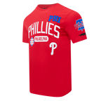MLB PHILADELPHIA PHILLIES LETTERMAN HAUT À MANCHES COURTES POUR HOMME (ROUGE)