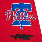 MLB PHILADELPHIA PHILLIES LETTERMAN HAUT À MANCHES COURTES POUR HOMME (ROUGE)