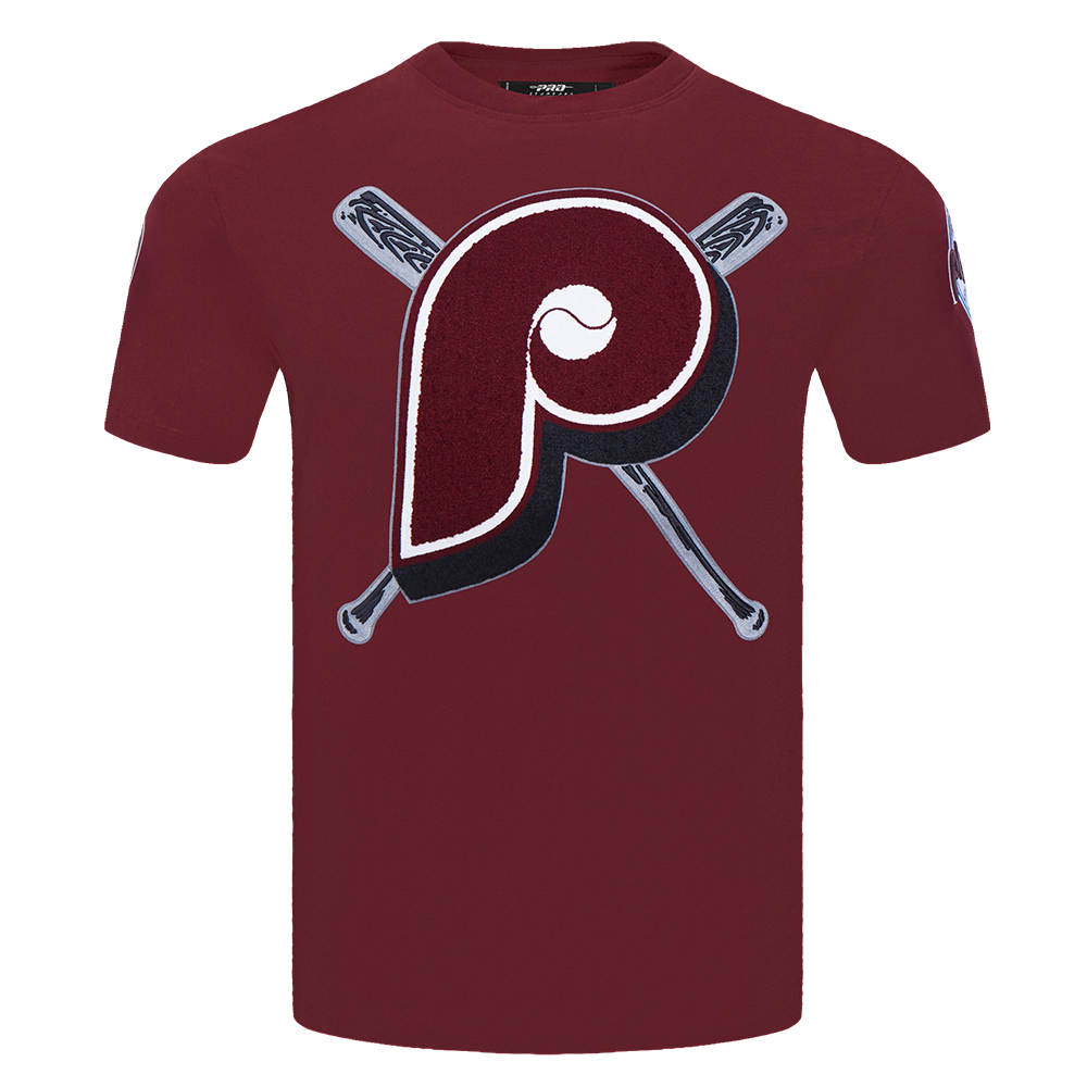 MLB PHILADELPHIA PHILLIES MASH UP HAUT RÉTRO EN JERSEY SIMPLE POUR HOMME (LIE-DE-VIN)