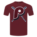 MLB PHILADELPHIA PHILLIES MASH UP HAUT RÉTRO EN JERSEY SIMPLE POUR HOMME (LIE-DE-VIN)