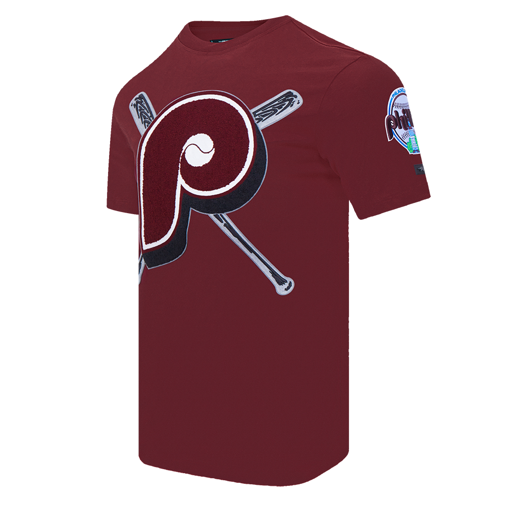 MLB PHILADELPHIA PHILLIES MASH UP HAUT RÉTRO EN JERSEY SIMPLE POUR HOMME (LIE-DE-VIN)