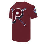 MLB PHILADELPHIA PHILLIES MASH UP HAUT RÉTRO EN JERSEY SIMPLE POUR HOMME (LIE-DE-VIN)
