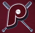 MLB PHILADELPHIA PHILLIES MASH UP HAUT RÉTRO EN JERSEY SIMPLE POUR HOMME (LIE-DE-VIN)