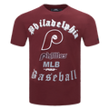 MLB PHILADELPHIA PHILLIES OLD ENGLISH MEN'S TOP (WINE)