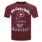 MLB PHILADELPHIA PHILLIES OLD ENGLISH MEN'S TOP (WINE)