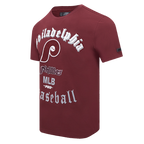 MLB PHILADELPHIA PHILLIES OLD ENGLISH MEN'S TOP (WINE)
