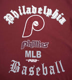 MLB PHILADELPHIA PHILLIES OLD ENGLISH MEN'S TOP (WINE)