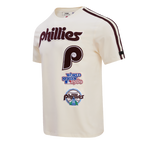 MLB PHILADELPHIA PHILLIES RETRO CLASSIC HAUT À RAYURES POUR HOMME (COQUILLE D'ŒUF/LIE-DE-VIN)