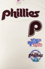 MLB PHILADELPHIA PHILLIES RETRO CLASSIC HAUT À RAYURES POUR HOMME (COQUILLE D'ŒUF/LIE-DE-VIN)