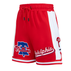 MLB PHILADELPHIA PHILLIES SCRIPT TAIL SHORT EN MAILLE DOUBLE 2.0 POUR HOMME (ROUGE)