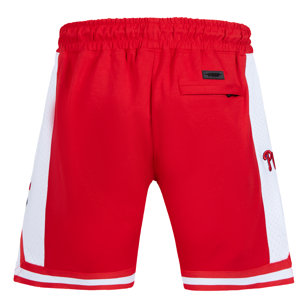 MLB PHILADELPHIA PHILLIES SCRIPT TAIL SHORT EN MAILLE DOUBLE 2.0 POUR HOMME (ROUGE)