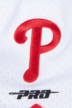 MLB PHILADELPHIA PHILLIES SCRIPT TAIL SHORT EN MAILLE DOUBLE 2.0 POUR HOMME (ROUGE)