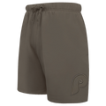 MLB PHILADELPHIA PHILLIES NEUTRAL SHORT EN MOLLETON POUR HOMME POUR HOMME (TAUPE FONCÉ)