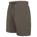 MLB PHILADELPHIA PHILLIES NEUTRAL SHORT EN MOLLETON POUR HOMME POUR HOMME (TAUPE FONCÉ)