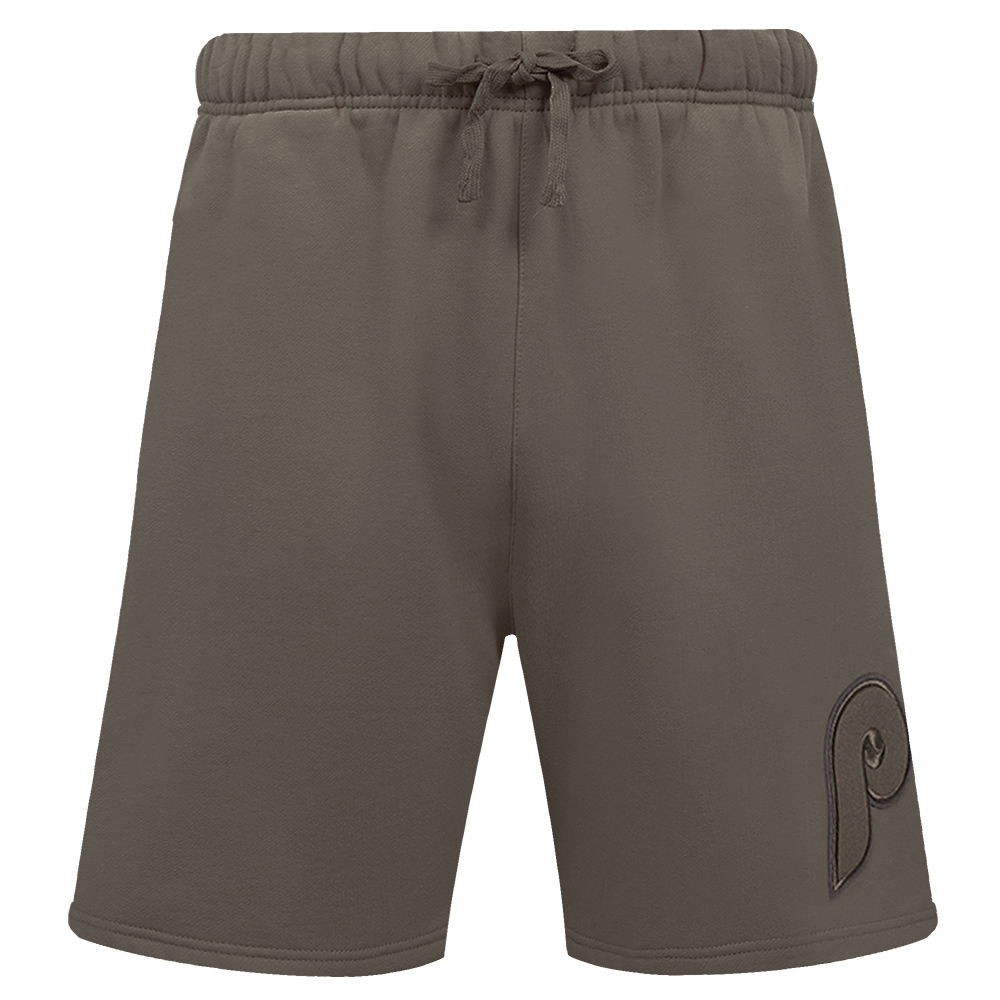 MLB PHILADELPHIA PHILLIES NEUTRAL SHORT EN MOLLETON POUR HOMME POUR HOMME (TAUPE FONCÉ)