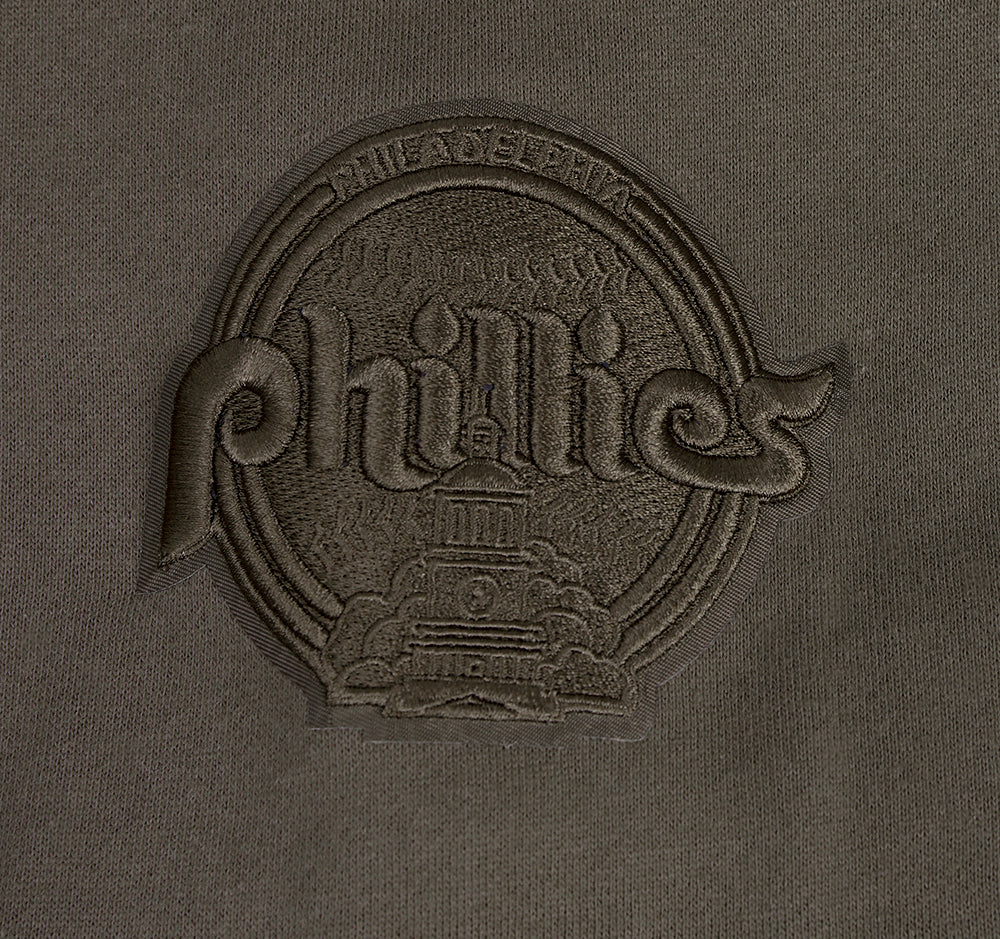 MLB PHILADELPHIA PHILLIES NEUTRAL SHORT EN MOLLETON POUR HOMME POUR HOMME (TAUPE FONCÉ)