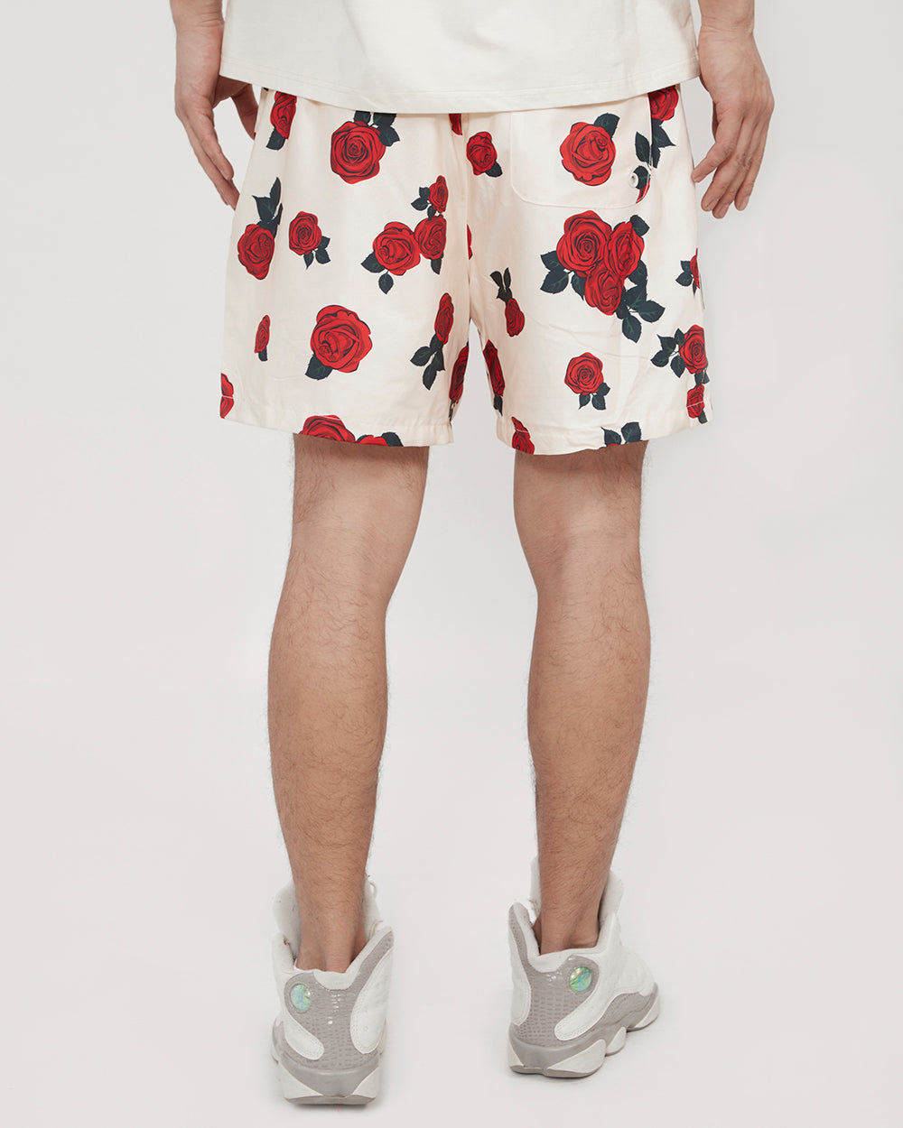 MLB PHILADELPHIA PHILLIES RETRO ROSES AOP MEN'S WOVEN SHORT (EGGSHELL / MULTI)