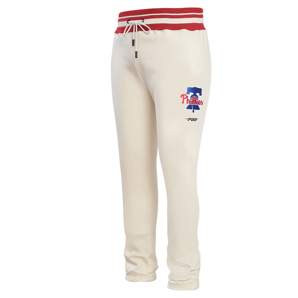 MLB PHILADELPHIA PHILLIES SCRIPT TAIL PANTALON OUATÉ EN MOLLETON CÔTELÉ POUR HOMME (COQUILLE D'ŒUF/ROUGE)