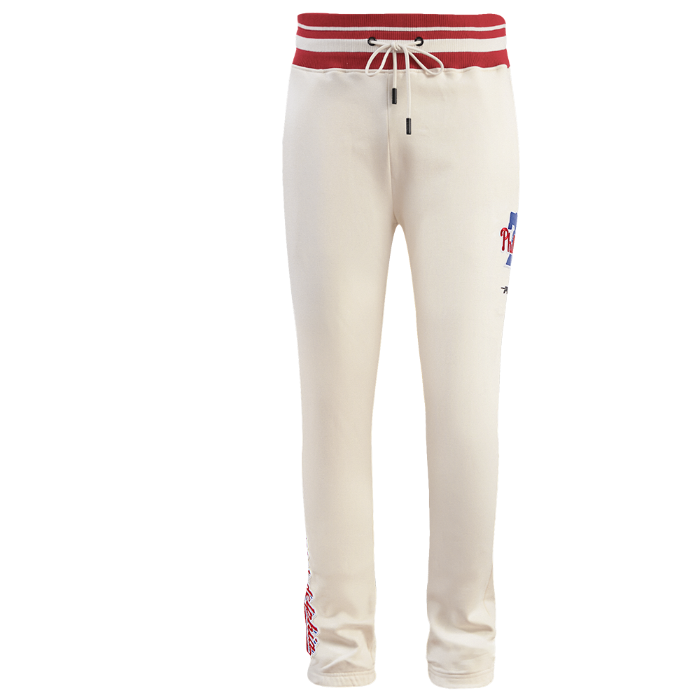 MLB PHILADELPHIA PHILLIES SCRIPT TAIL PANTALON OUATÉ EN MOLLETON CÔTELÉ POUR HOMME (COQUILLE D'ŒUF/ROUGE)