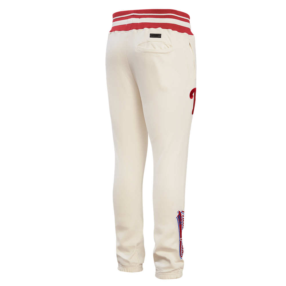 MLB PHILADELPHIA PHILLIES SCRIPT TAIL PANTALON OUATÉ EN MOLLETON CÔTELÉ POUR HOMME (COQUILLE D'ŒUF/ROUGE)