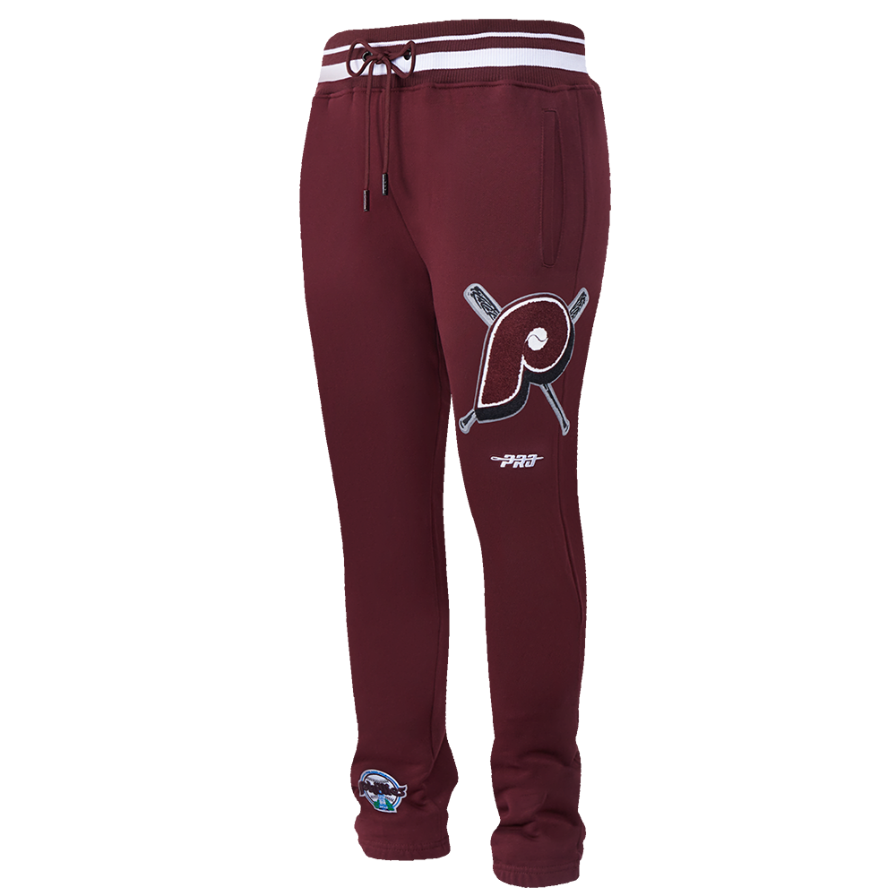MLB PHILADELPHIA PHILLIES RETRO MASH UP MEN'S RIB FLC SWEATPANT (WINE)
