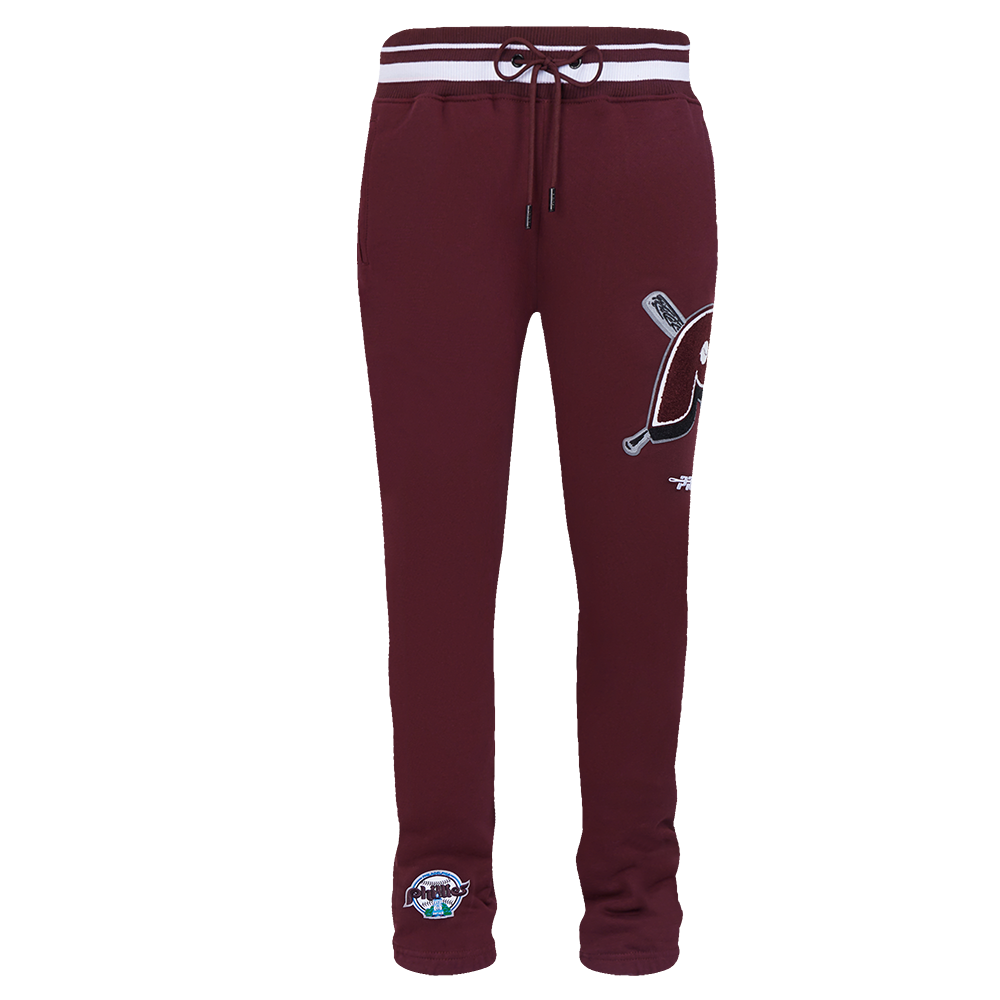 MLB PHILADELPHIA PHILLIES RETRO MASH UP MEN'S RIB FLC SWEATPANT (WINE)