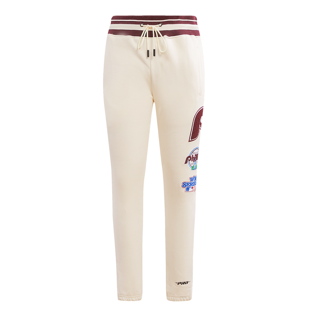 MLB PHILADELPHIA PHILLIES RETRO CLASSIC MEN'S SWEATPANT (EGGSHELL/WINE)