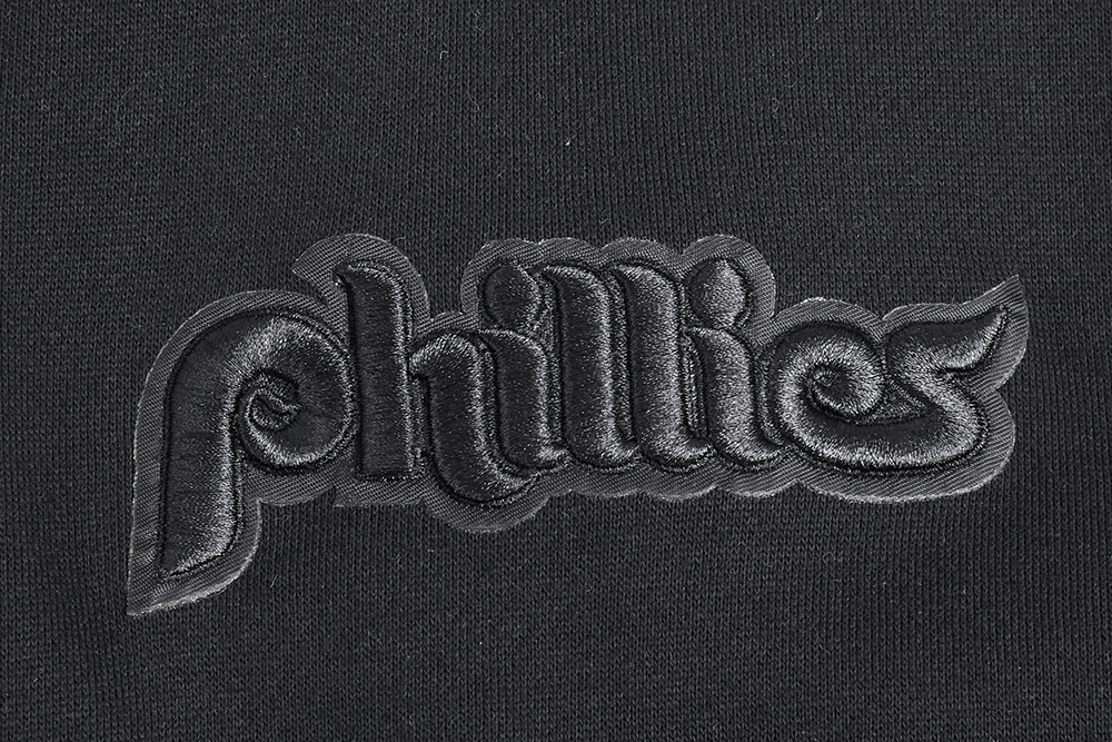 MLB PHILADELPHIA PHILLIES NEUTRAL MEN'S  DROP SHOULDER FLC PO HOODIE (BLACK)