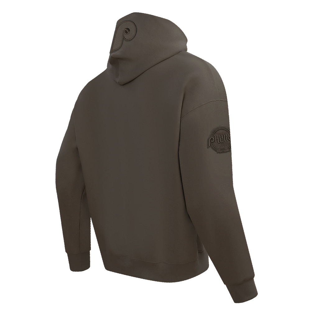 MLB PHILADELPHIA PHILLIES NEUTRAL MEN'S  DROP SHOULDER FLC PO HOODIE (DARK TAUPE)
